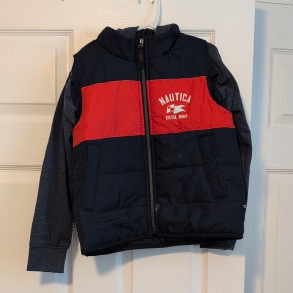 Nautica Other - Nautica Red and Blue Vest and Sweatshirt Combo Jacket Boys Size 7